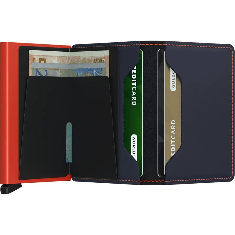 Secrid Slimwallet Matte Night Blue & Orange image number 2